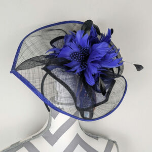Scala Black and Blue Floral Hat